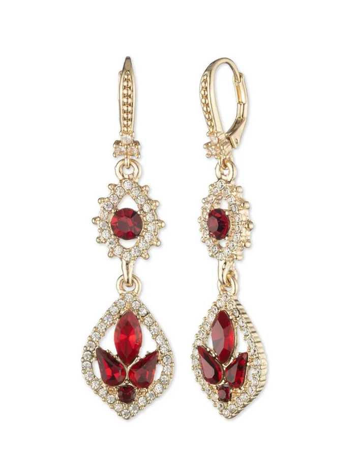 Women Marchesa Jewelry Poised Midi Drop Earring Red