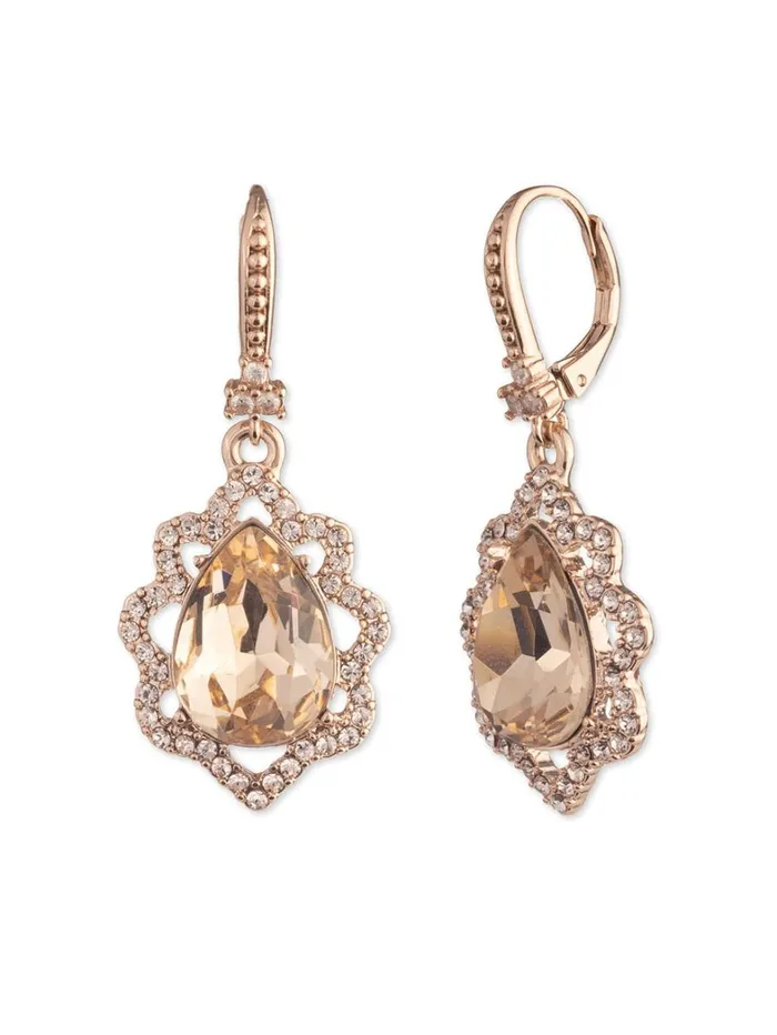Women Marchesa Jewelry Poised Rose Drop Earring Rose Gold