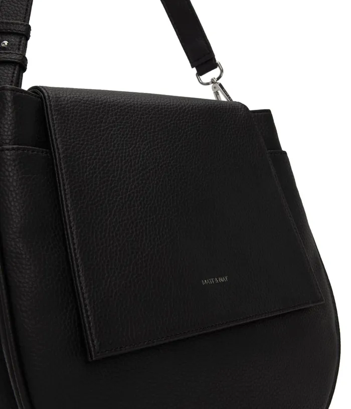 Women Match Vegan Shoulder Bag 8211 Purity Black Matt and Nat Shoulder Bags