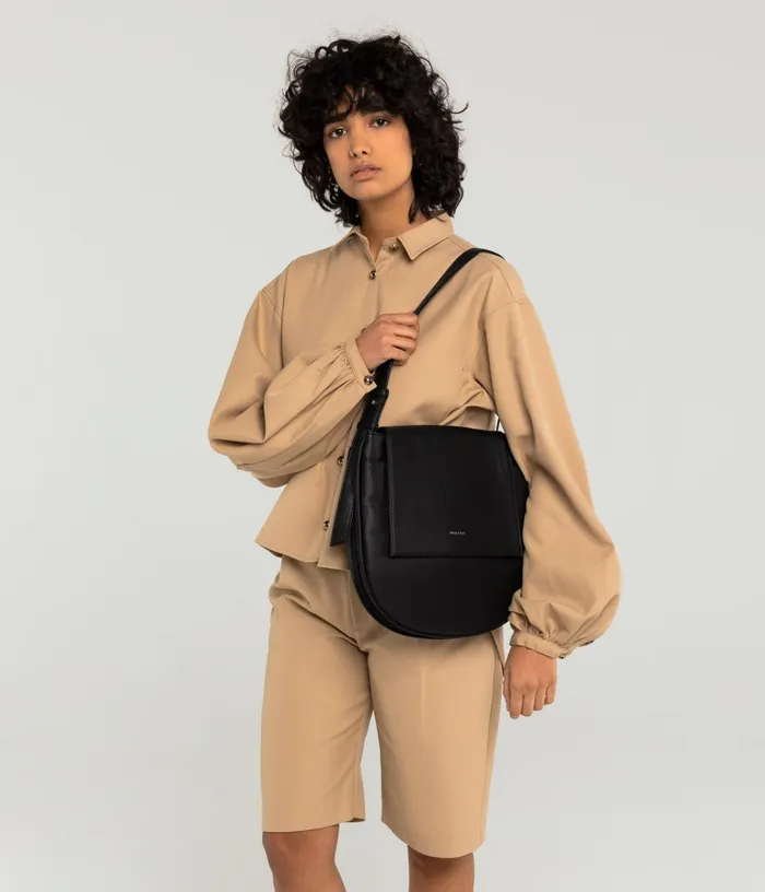 Women Match Vegan Shoulder Bag 8211 Purity Black Matt and Nat Shoulder Bags