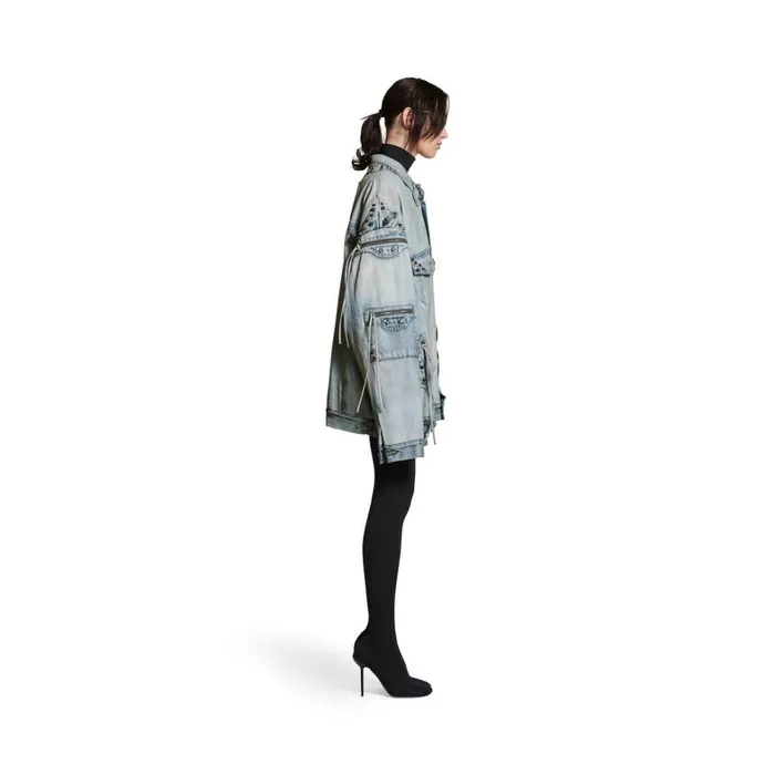 WomenMen Coats and Jackets Balenciaga Cagole Oversized Jacket In Blue
