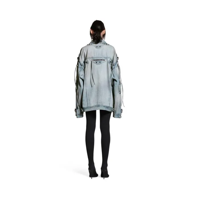 WomenMen Coats and Jackets Balenciaga Cagole Oversized Jacket In Blue