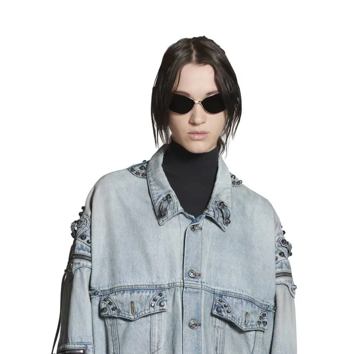 WomenMen Coats and Jackets Balenciaga Cagole Oversized Jacket In Blue