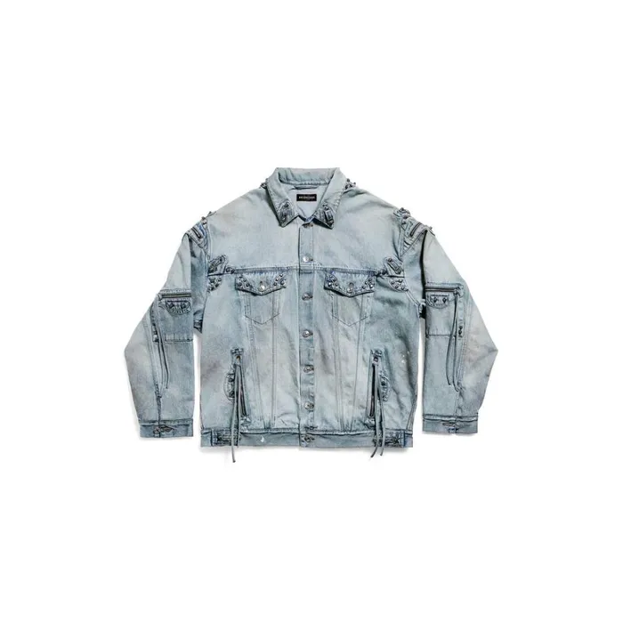 WomenMen Coats and Jackets Balenciaga Cagole Oversized Jacket In Blue