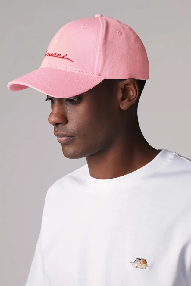 WomenMen Fiorucci Hats Squiggle Logo Cap Pink WomenMen Fiorucci Hats Squiggle Logo Cap Pink