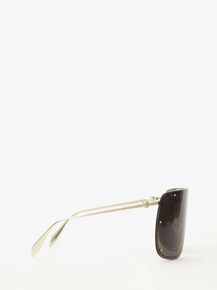 WomenMen Sunglasses Alexander McQueen Skull Mask Sunglasses Gold