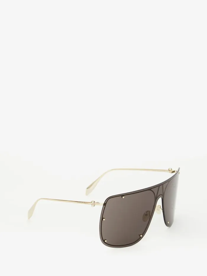 WomenMen Sunglasses Alexander McQueen Skull Mask Sunglasses Gold