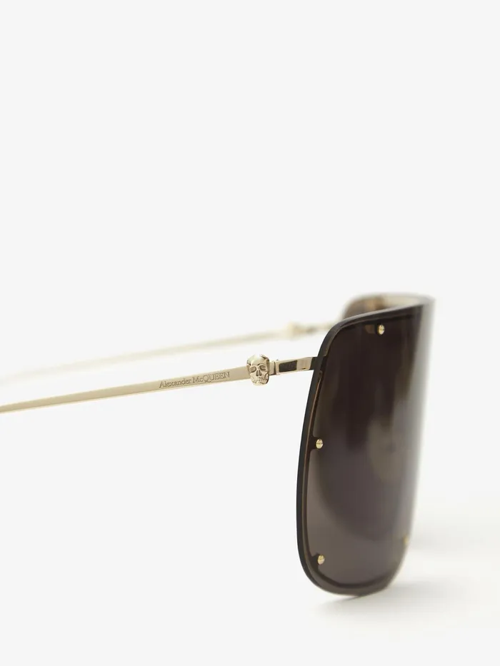 WomenMen Sunglasses Alexander McQueen Skull Mask Sunglasses Gold
