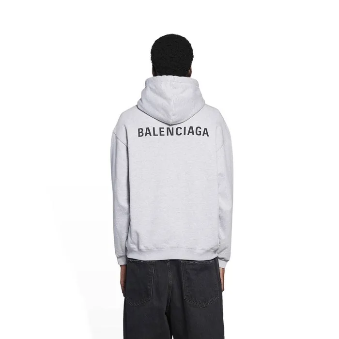 WomenMen Sweatshirts and Hoodies Balenciaga Logo Hoodie Medium Fit In Greyblack