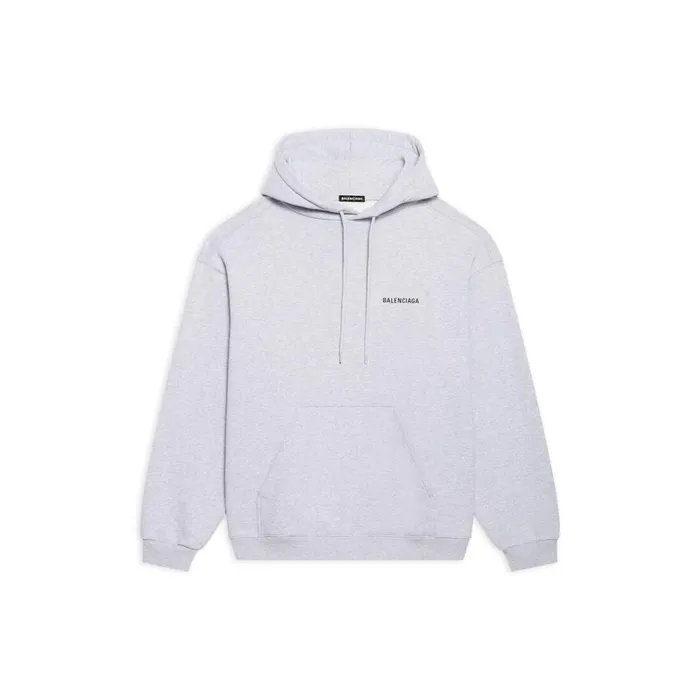 WomenMen Sweatshirts and Hoodies Balenciaga Logo Hoodie Medium Fit In Greyblack