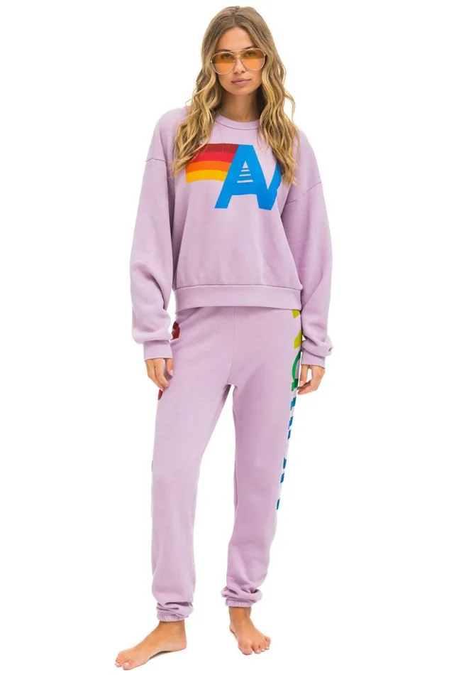 WomenMen Sweatshirts Aviator Nation Logo Relaxed Crew Sweatshirt 8211 Mauve