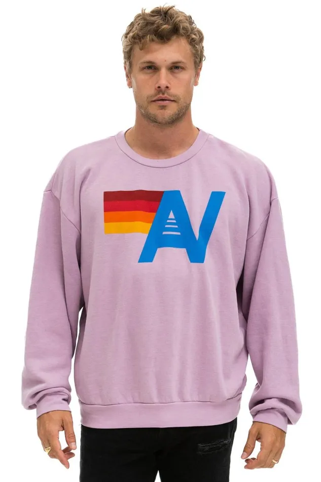 WomenMen Sweatshirts Aviator Nation Logo Relaxed Crew Sweatshirt 8211 Mauve
