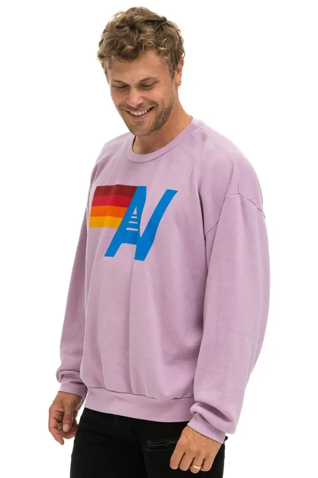 WomenMen Sweatshirts Aviator Nation Logo Relaxed Crew Sweatshirt 8211 Mauve