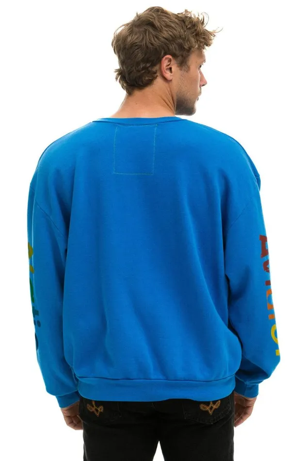 WomenMen Sweatshirts Aviator Nation Relaxed Crew Sweatshirt 8211 Ocean