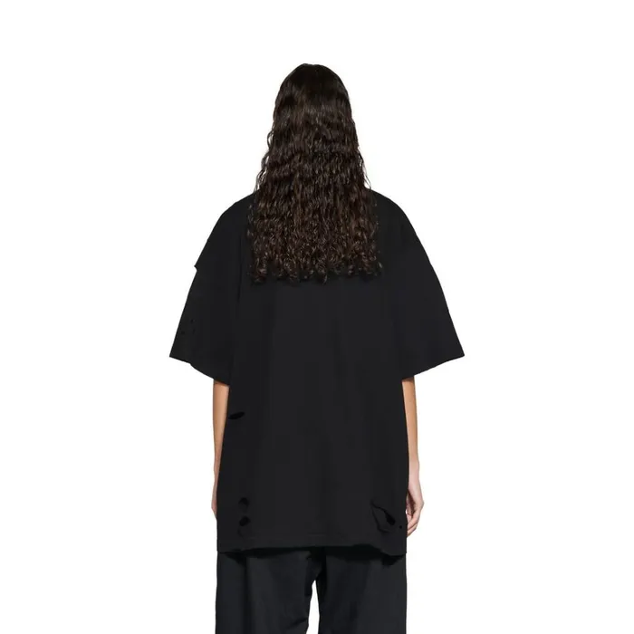 WomenMen Tshirts Balenciaga Caps Tshirt Boxy Fit In Black