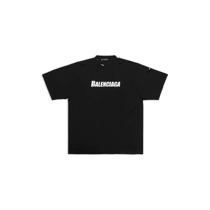 WomenMen Tshirts Balenciaga Caps Tshirt Boxy Fit In Black