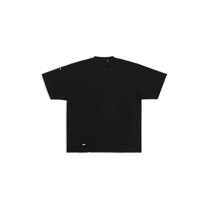 WomenMen Tshirts Balenciaga Caps Tshirt Boxy Fit In Black