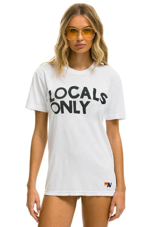 WomenMen Tees Aviator Nation Locals Only Tee 8211 White