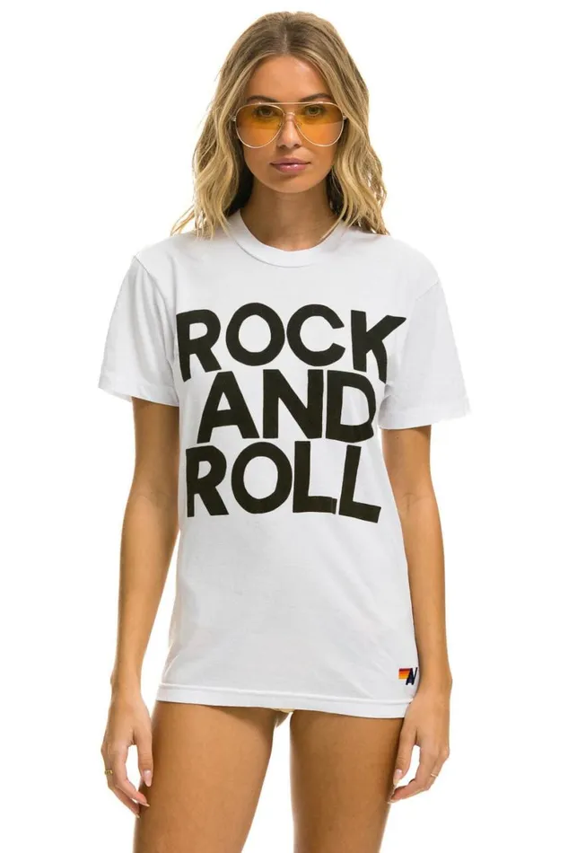 WomenMen Tees Aviator Nation Rock And Roll Tee 8211 White