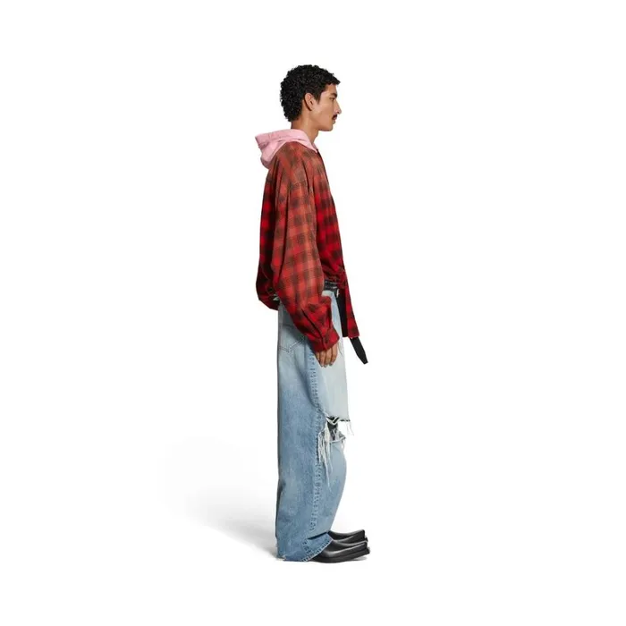 WomenMen Trousers Balenciaga Destroyed Super Large Baggy Trousers In Blue