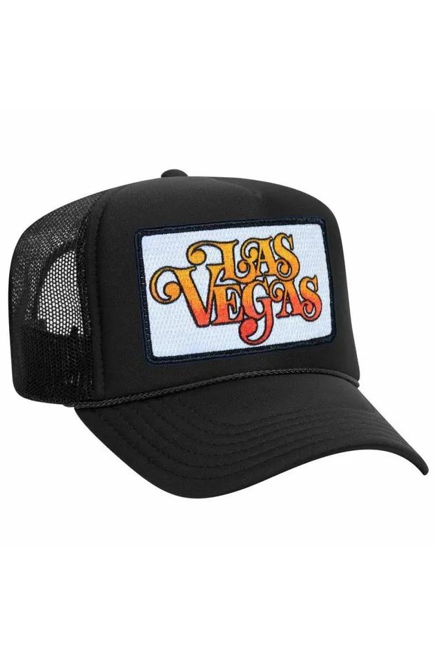 WomenMen Trucker Hats Aviator Nation Las Vegas Script Trucker Hat