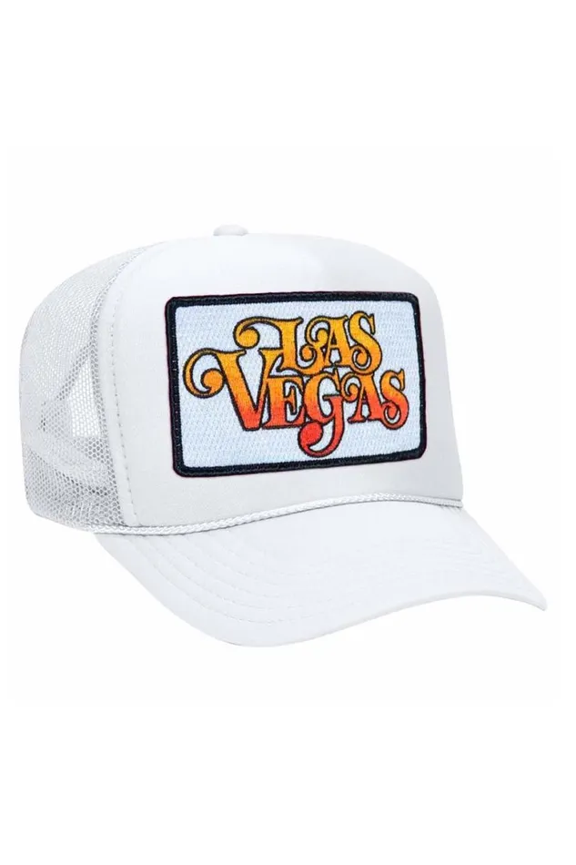WomenMen Trucker Hats Aviator Nation Las Vegas Script Trucker Hat