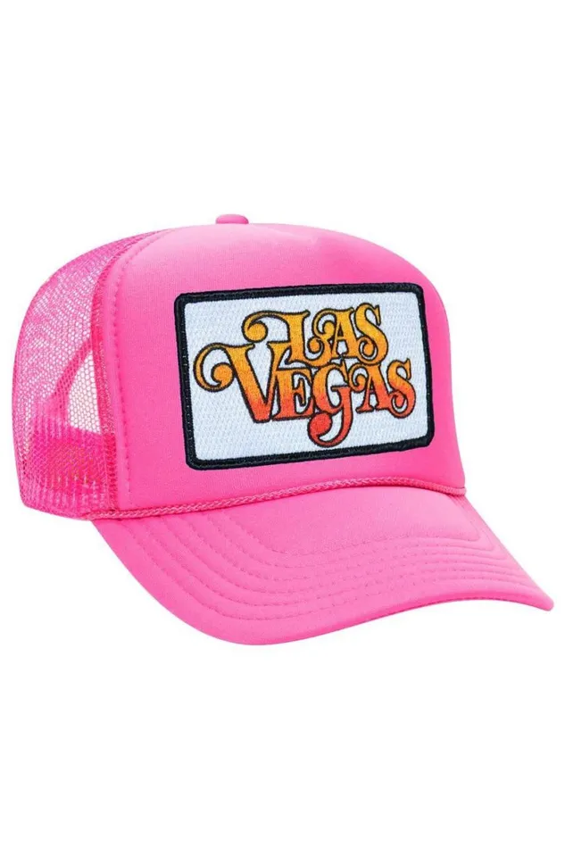 WomenMen Trucker Hats Aviator Nation Las Vegas Script Trucker Hat