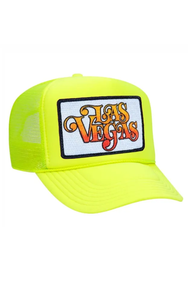 WomenMen Trucker Hats Aviator Nation Las Vegas Script Trucker Hat