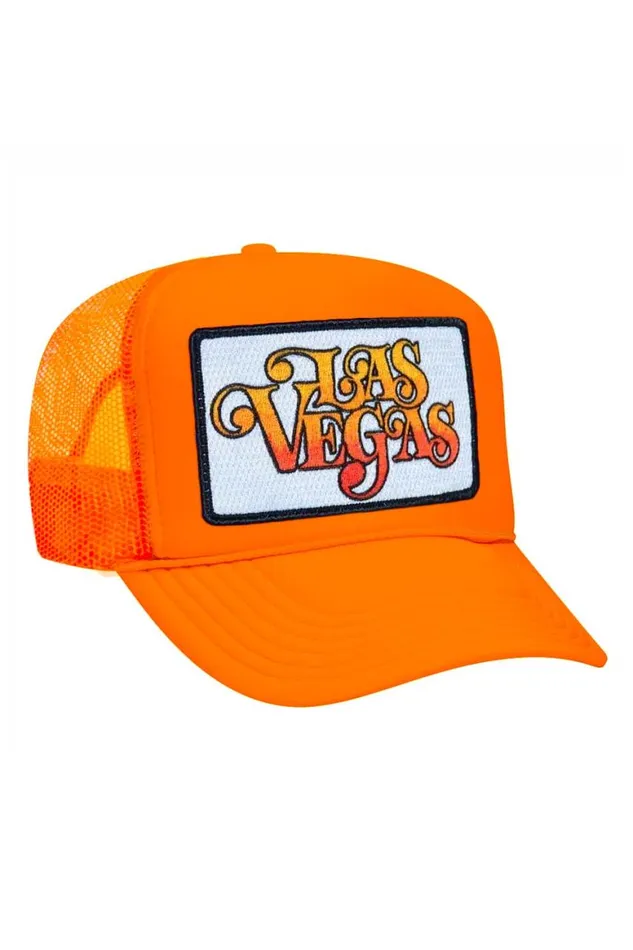 WomenMen Trucker Hats Aviator Nation Las Vegas Script Trucker Hat