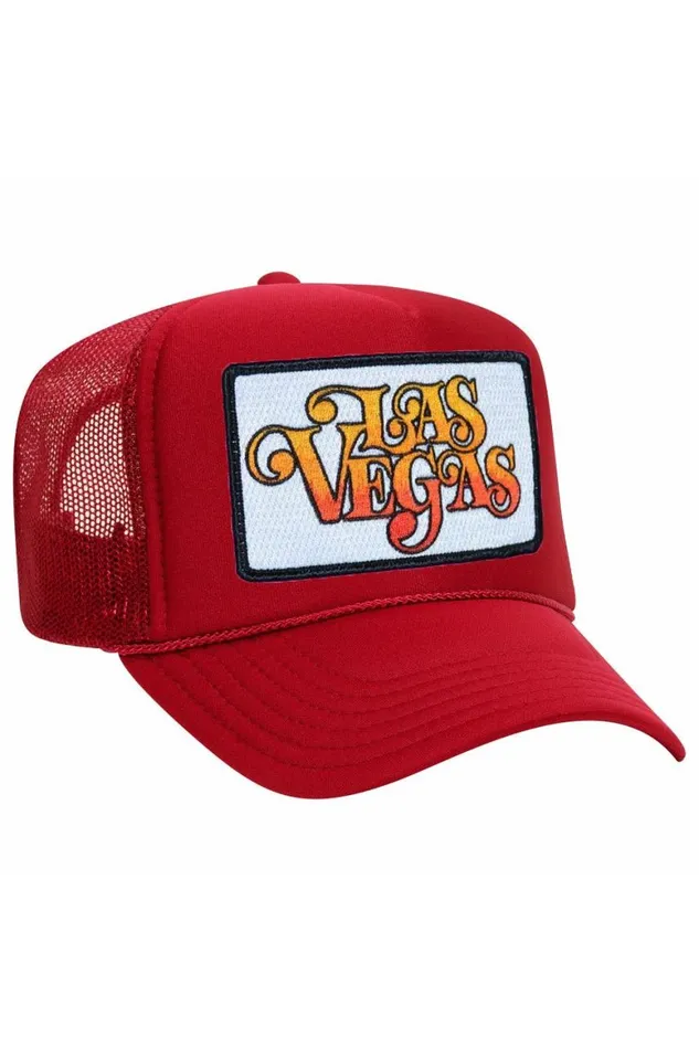 WomenMen Trucker Hats Aviator Nation Las Vegas Script Trucker Hat