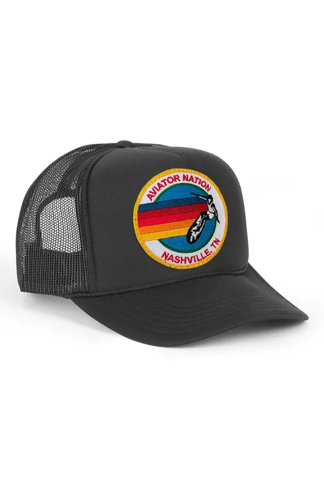 WomenMen Trucker Hats Aviator Nation Nashville Vintage Low Rise Trucker Hat