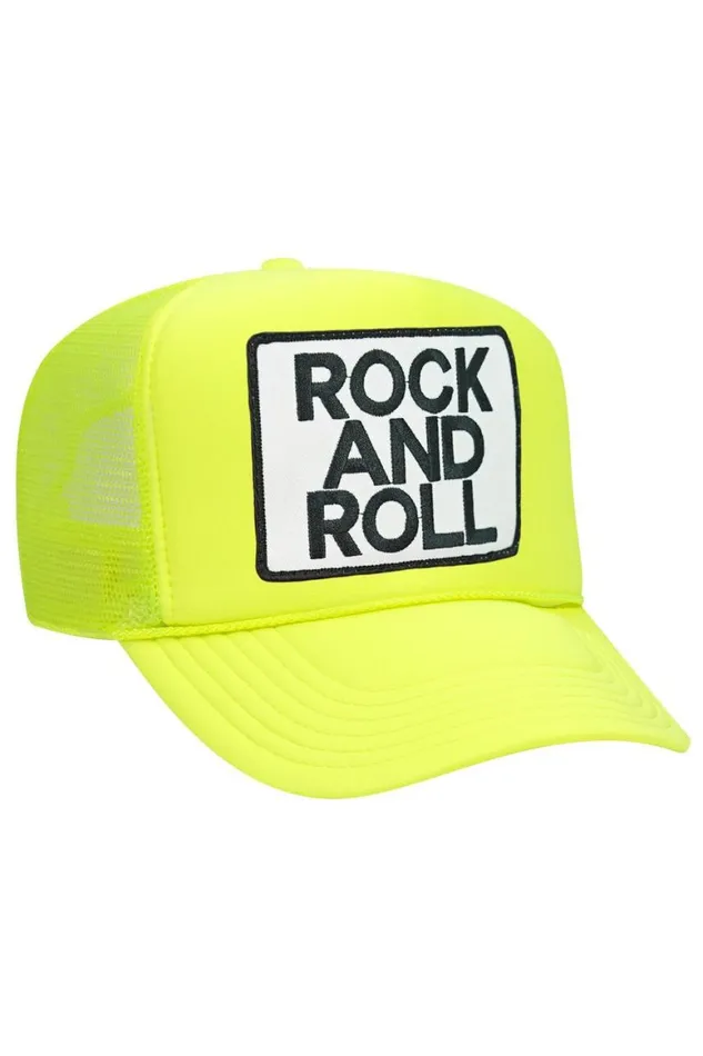 WomenMen Trucker Hats Aviator Nation Rock and Roll Vintage Trucker Hat