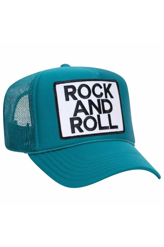 WomenMen Trucker Hats Aviator Nation Rock and Roll Vintage Trucker Hat