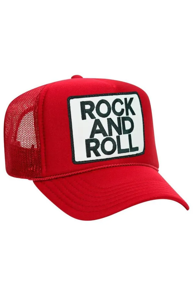 WomenMen Trucker Hats Aviator Nation Rock and Roll Vintage Trucker Hat