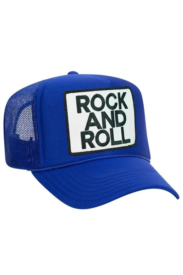 WomenMen Trucker Hats Aviator Nation Rock and Roll Vintage Trucker Hat