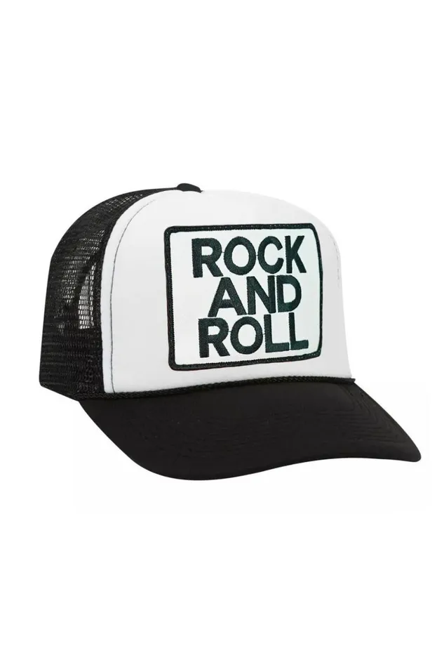 WomenMen Trucker Hats Aviator Nation Rock and Roll Vintage Trucker Hat