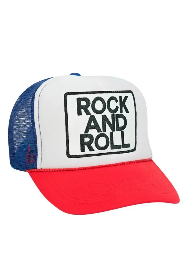 WomenMen Trucker Hats Aviator Nation Rock and Roll Vintage Trucker Hat