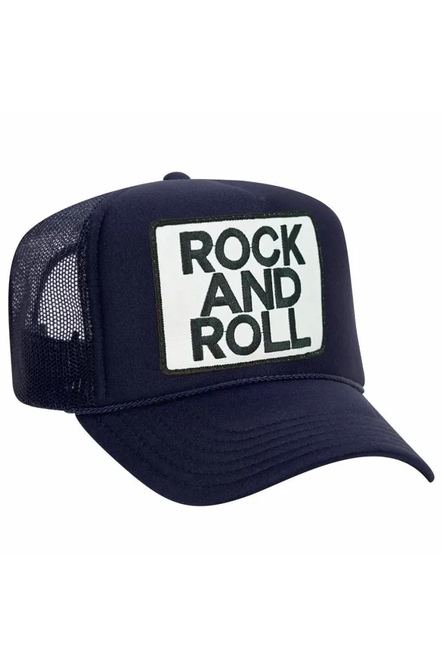 WomenMen Trucker Hats Aviator Nation Rock and Roll Vintage Trucker Hat