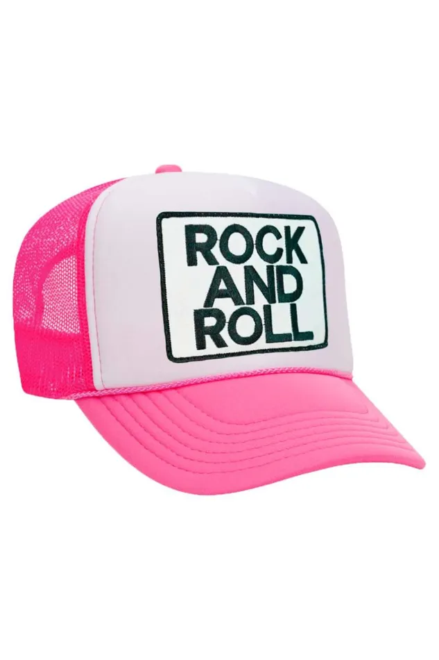 WomenMen Trucker Hats Aviator Nation Rock and Roll Vintage Trucker Hat