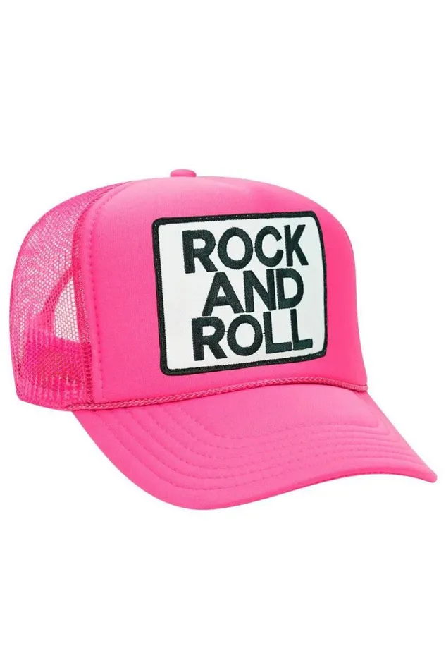 WomenMen Trucker Hats Aviator Nation Rock and Roll Vintage Trucker Hat