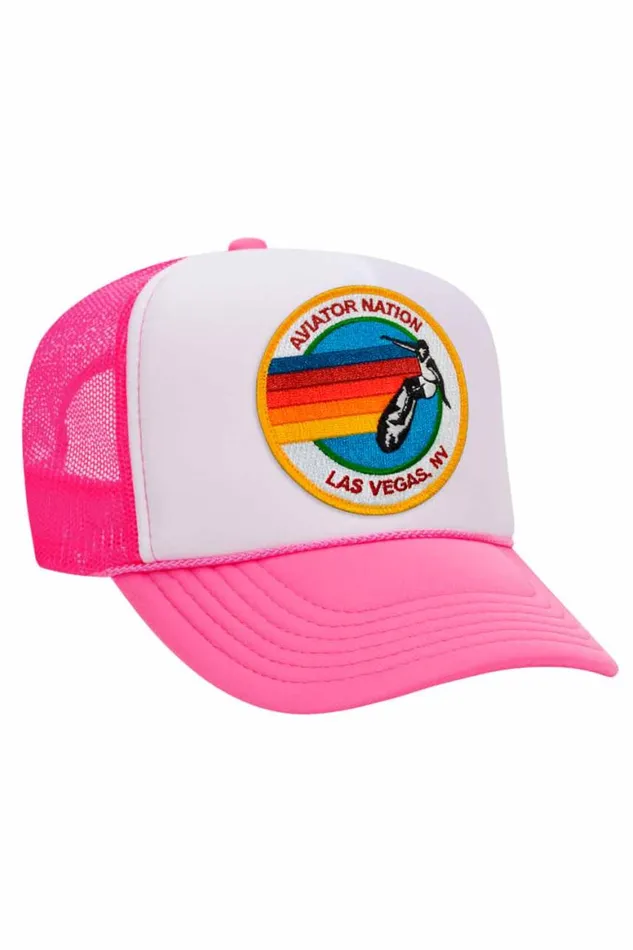 WomenMen Trucker Hats Aviator Nation Signature Las Vegas 8211 Vintage Low Rise Trucker