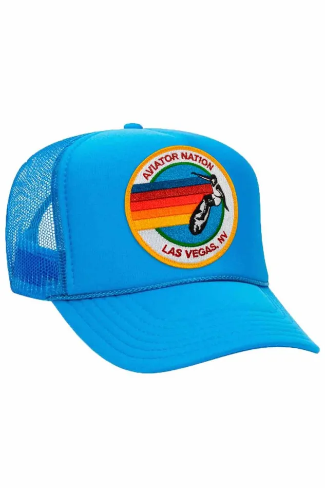 WomenMen Trucker Hats Aviator Nation Signature Las Vegas 8211 Vintage Low Rise Trucker