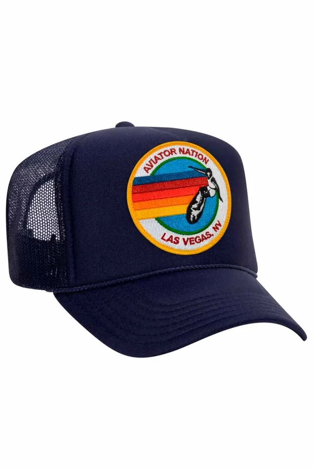WomenMen Trucker Hats Aviator Nation Signature Las Vegas 8211 Vintage Low Rise Trucker