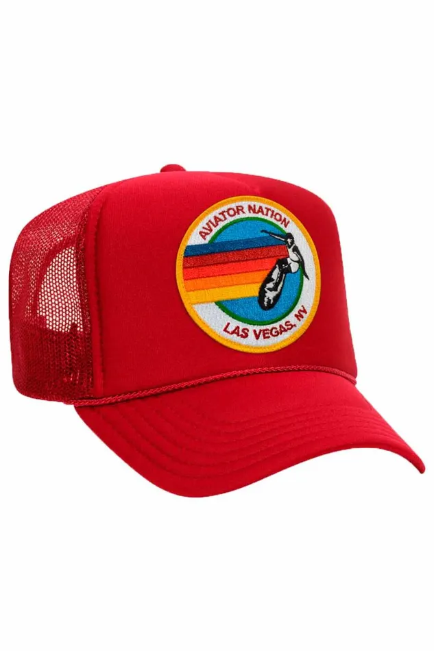 WomenMen Trucker Hats Aviator Nation Signature Las Vegas 8211 Vintage Low Rise Trucker