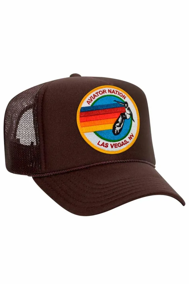 WomenMen Trucker Hats Aviator Nation Signature Las Vegas 8211 Vintage Low Rise Trucker