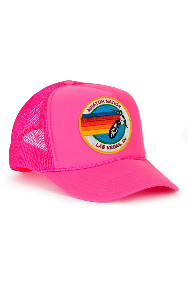 WomenMen Trucker Hats Aviator Nation Signature Las Vegas 8211 Vintage Low Rise Trucker