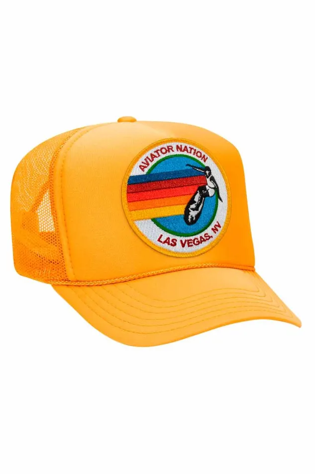 WomenMen Trucker Hats Aviator Nation Signature Las Vegas 8211 Vintage Low Rise Trucker
