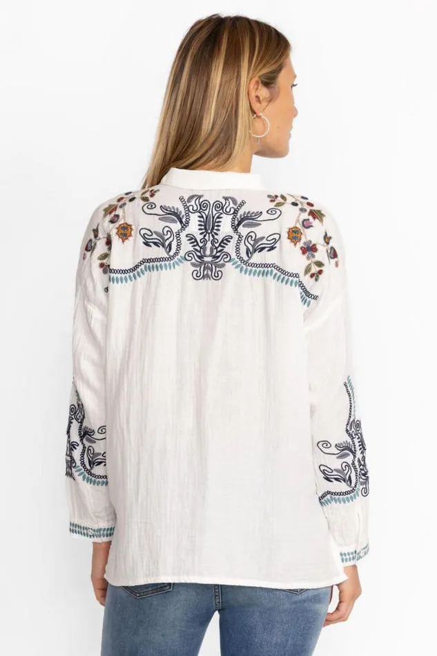 Women MERRICK BLOUSE Natural Johnny Was Tops Women MERRICK BLOUSE Natural Johnny Was Tops