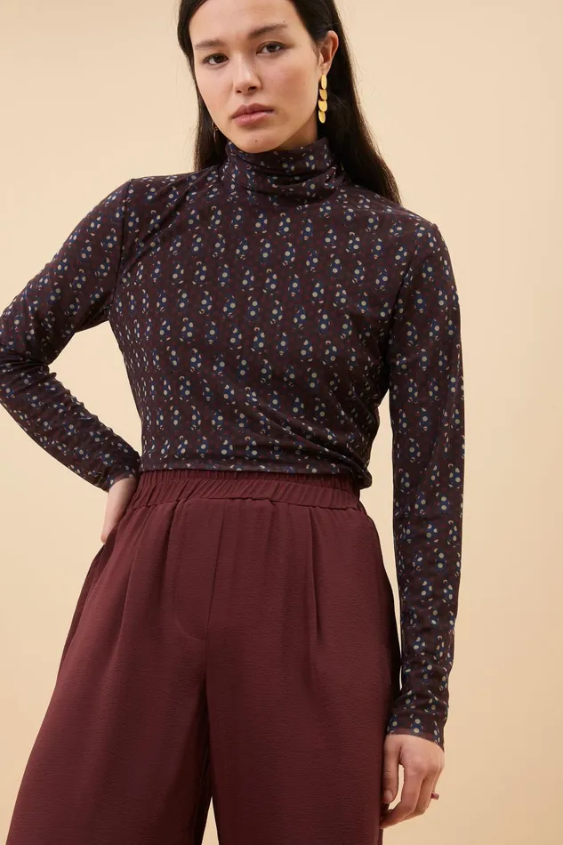 Women Mesh Paisley Top Paisley Dots Bybar Tops and Shirts