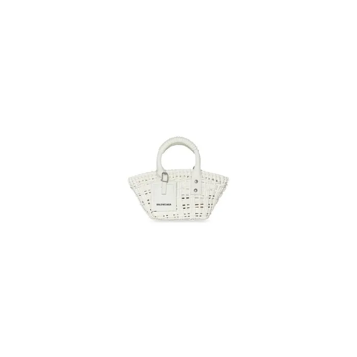 Women Mini Bags Balenciaga Bistro Xxs Basket With Strap In White